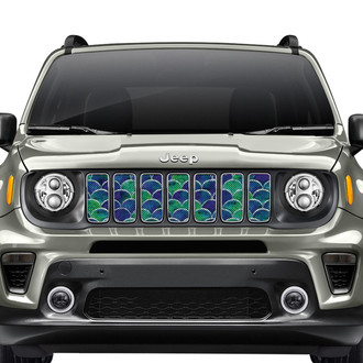 Dirty Acres® - 1-Pc Mermaid Scales Style Blue/Green Perforated Main Grille