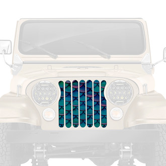 Dirty Acres® - 1-Pc Mermaid Scales Style Blue/Purple Perforated Main Grille