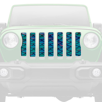 Dirty Acres® - 1-Pc Mermaid Scales Style Blue/Purple Perforated Main Grille