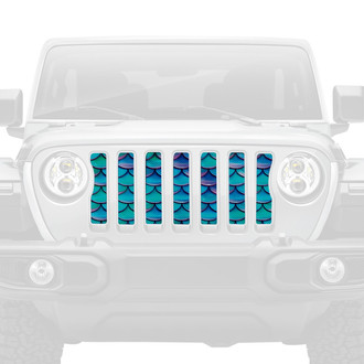 Dirty Acres® - 1-Pc Mermaid Scales Style Blue/Purple Perforated Main Grille