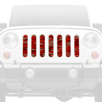Dirty Acres® - 1-Pc Mermaid Scales Style Red Perforated Main Grille