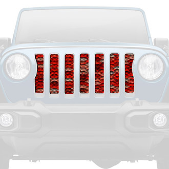Dirty Acres® - 1-Pc Mermaid Scales Style Red Perforated Main Grille