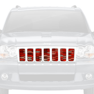 Dirty Acres® - 1-Pc Mermaid Scales Style Red Perforated Main Grille