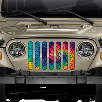 Dirty Acres® - 1-Pc Mermaid Scales Style Multicolor Perforated Main Grille