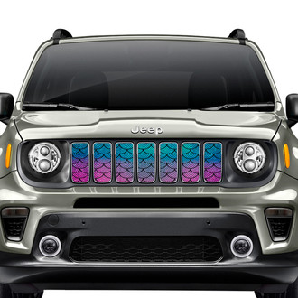 Dirty Acres® - 1-Pc Mermaid Scales Style Teal/Purple Perforated Main Grille