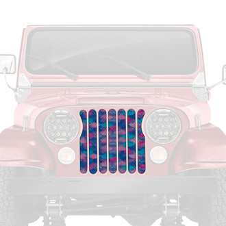 Dirty Acres® - 1-Pc Mermaid Scales Style Violet/Teal Perforated Main Grille