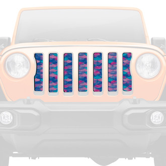 Dirty Acres® - 1-Pc Mermaid Scales Style Violet/Teal Perforated Main Grille