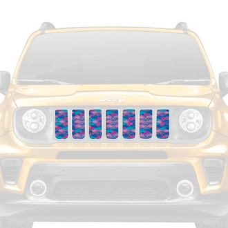 Dirty Acres® - 1-Pc Mermaid Scales Style Violet/Teal Perforated Main Grille