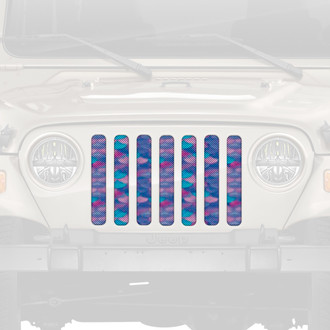 Dirty Acres® - 1-Pc Mermaid Scales Style Violet/Teal Perforated Main Grille