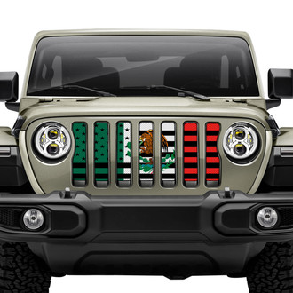 Dirty Acres® - 1-Pc Mexican American Flag Style Perforated Main Grille