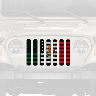 Dirty Acres® - 1-Pc Mexican American Flag Style Perforated Main Grille