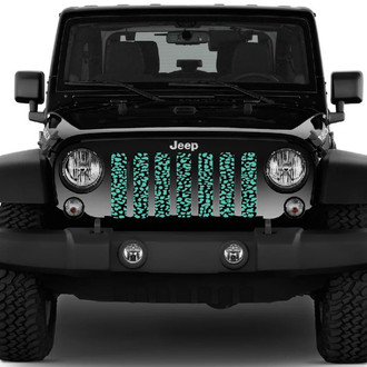 Dirty Acres® - 1-Pc Leopard Print Style Mint/Black Perforated Main Grille