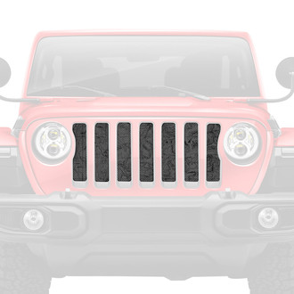 Dirty Acres® - 1-Pc Moab Topography Map Canyon Lands Style Gray Perforated Main Grille