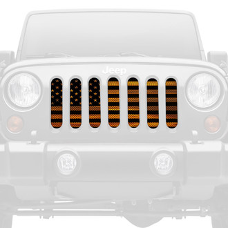 Dirty Acres® - 1-Pc American Orange Haze Flag Style Perforated Main Grille