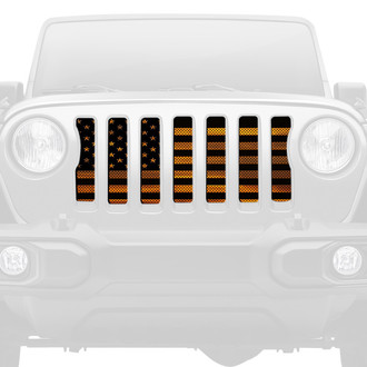 Dirty Acres® - 1-Pc American Orange Haze Flag Style Perforated Main Grille