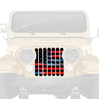 Dirty Acres® - 1-Pc American Patriotic Tie Dye Style Perforated Main Grille