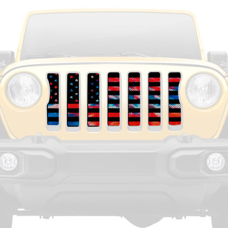 Dirty Acres® - 1-Pc American Patriotic Tie Dye Style Perforated Main Grille