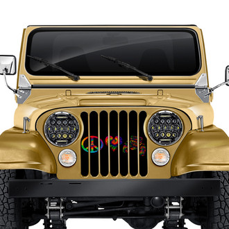 Dirty Acres® - 1-Pc Peace, Love, Jeep Style Perforated Main Grille