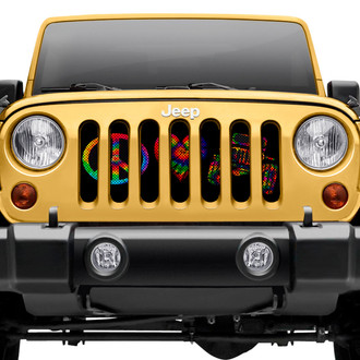 Dirty Acres® - 1-Pc Peace, Love, Jeep Style Perforated Main Grille