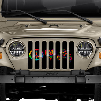 Dirty Acres® - 1-Pc Peace, Love, Jeep Style Perforated Main Grille