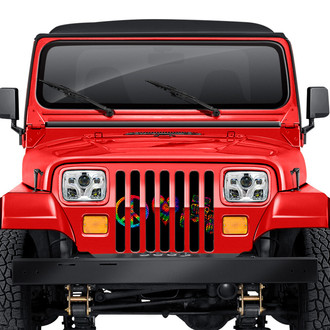 Dirty Acres® - 1-Pc Peace, Love, Jeep Style Perforated Main Grille