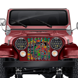 Dirty Acres® - 1-Pc Peace Tie Dye Style Perforated Main Grille