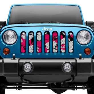 Dirty Acres® - 1-Pc Pink Hawaiian Hibiscus Style Perforated Main Grille