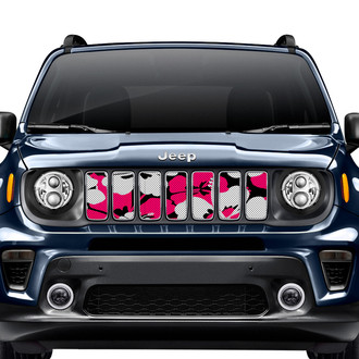 Dirty Acres® - 1-Pc Pink Hawaiian Hibiscus Style Perforated Main Grille
