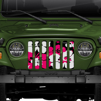 Dirty Acres® - 1-Pc Pink Hawaiian Hibiscus Style Perforated Main Grille