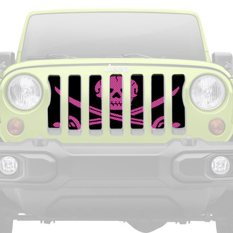 Dirty Acres® - 1-Pc Platinum Ahoy Matey Pirate Flag Style Hot Pink Perforated Main Grille