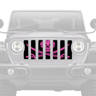 Dirty Acres® - 1-Pc Platinum Ahoy Matey Pirate Flag Style Hot Pink Perforated Main Grille