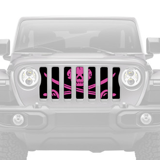 Dirty Acres® - 1-Pc Platinum Ahoy Matey Pirate Flag Style Hot Pink Perforated Main Grille