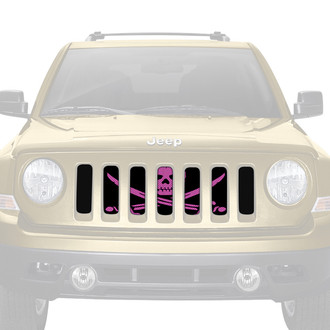 Dirty Acres® - 1-Pc Platinum Ahoy Matey Pirate Flag Style Hot Pink Perforated Main Grille