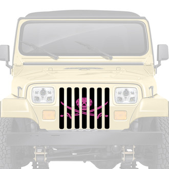 Dirty Acres® - 1-Pc Platinum Ahoy Matey Pirate Flag Style Hot Pink Perforated Main Grille