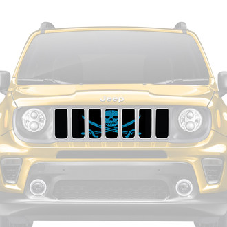 Dirty Acres® - 1-Pc Platinum Ahoy Matey Pirate Flag Style Oasis Blue Perforated Main Grille