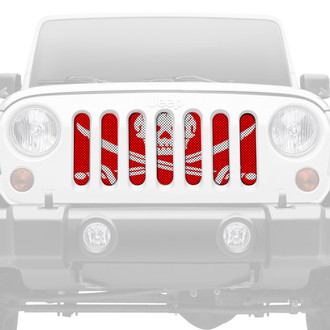 Dirty Acres® - 1-Pc Platinum Ahoy Matey Pirate Flag Style Red Perforated Main Grille