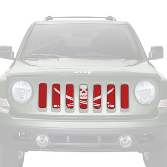 Dirty Acres® - 1-Pc Platinum Ahoy Matey Pirate Flag Style Red Perforated Main Grille