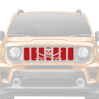 Dirty Acres® - 1-Pc Platinum Ahoy Matey Pirate Flag Style Red Perforated Main Grille