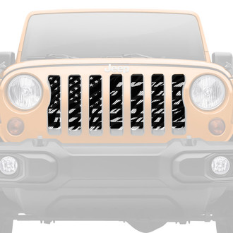 Dirty Acres® - 1-Pc Platinum Zebra American Flag Style Perforated Main Grille