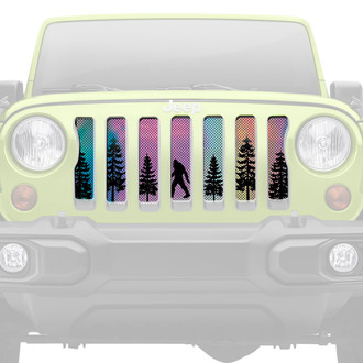 Dirty Acres® - 1-Pc Platinum Bigfoot Rainbow Chrome Background Style Perforated Main Grille