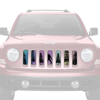 Dirty Acres® - 1-Pc Platinum Bigfoot Rainbow Chrome Background Style Perforated Main Grille