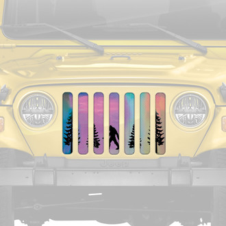 Dirty Acres® - 1-Pc Platinum Bigfoot Rainbow Chrome Background Style Perforated Main Grille