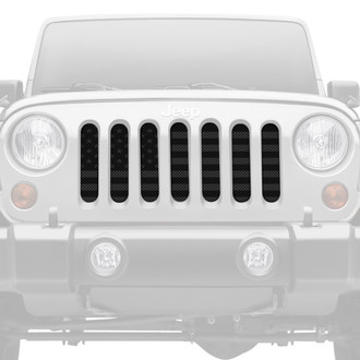 Dirty Acres® - 1-Pc Platinum American Flag Style Blacked Out Perforated Main Grille