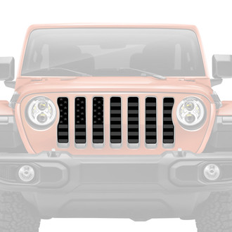 Dirty Acres® - 1-Pc Platinum American Flag Style Blacked Out Perforated Main Grille