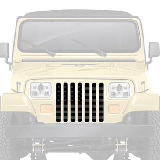 Dirty Acres® - 1-Pc Platinum American Flag Style Blacked Out Perforated Main Grille