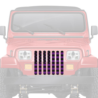 Dirty Acres® - 1-Pc Platinum American Flag Style Black/Purple Perforated Main Grille