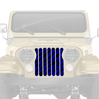 Dirty Acres® - 1-Pc Platinum Blue Zebra Style Perforated Main Grille