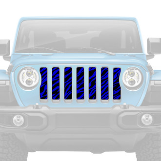 Dirty Acres® - 1-Pc Platinum Blue Zebra Style Perforated Main Grille