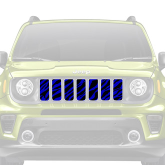 Dirty Acres® - 1-Pc Platinum Blue Zebra Style Perforated Main Grille