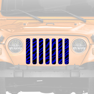 Dirty Acres® - 1-Pc Platinum Blue Zebra Style Perforated Main Grille